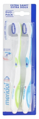 Meridol Parodont Expert Duo Pack Extra Soft Toothbrushes - Kolor: Zielony i niebieski