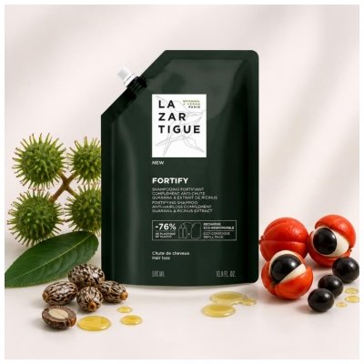 Lazartigue Fortify Styrkende Shampoo Komplementær Anti-Hårtab Øko-Genopfyldning 500 ml