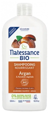 Natessance Nourishing Shampoo Organic Argan and Organic Vegetable Keratin 500ml
