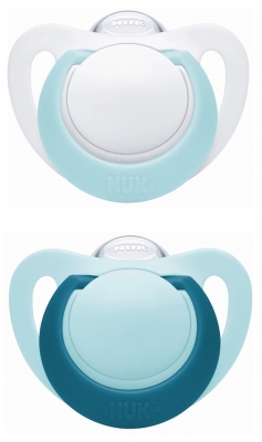 NUK Genius 2 Silicon Soothers 6-18 Months - Colour: Blue