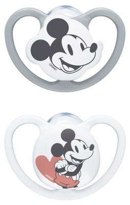 NUK Space Disney Baby 2 Silikonowe Smoczki Uspokajające 18-36 Miesięcy - Model: Mickey/Mickey