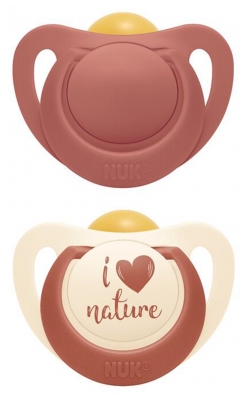 NUK For Nature 2 Natural Rubber Soothers 18-36 Months - Colour: Terracotta