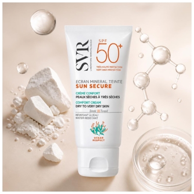 SVR Sun Secure Ecran Mineral Colorat SPF50+ Pentru Piele Uscată spre Foarte Uscată 60 g