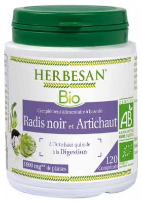 Herbesan Bio Radis Noir Artichaut 120 Comprimés