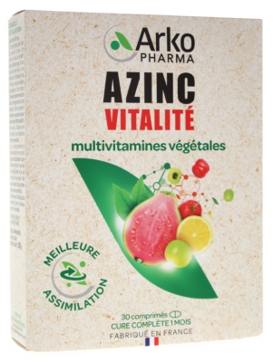 Arkopharma Azinc Vitalidade Multivitamínicos Vegetais 30 Comprimidos