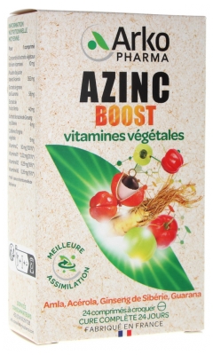 Arkopharma Azinc Boost Vitamines Végétales 24 Comprimés à Croquer
