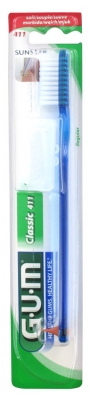 GUM Brosse à Dents Classic 411 - Couleur : Bleu 2
