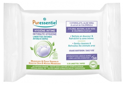 Puressentiel Intimate Wipes Hygiene Organic 25 Wipes