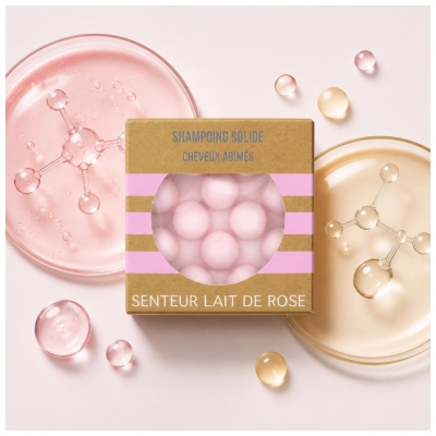 Valdispharm Champú Sólido Leche de Rosa Perfumada Para Cabello Dañado 55 g