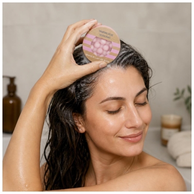Valdispharm Solid Shampoo Geschädigtes Haar Duft Rose Milch 55 g