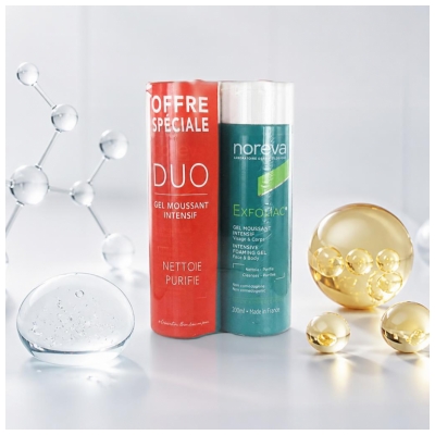 Noreva Exfoliac Gel Espumante Intensivo Lote de 2 x 200 ml