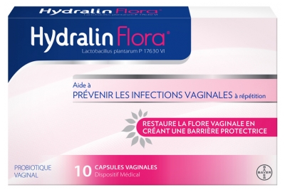 Hydralin Flora Aide à Prévenir les Infections Vaginales à Répétition 10 Capsules Vaginales
