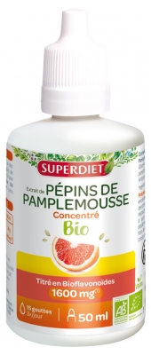 Superdiet Extrait de Pépins de Pamplemousse Concentré 1600 mg Bio 50 ml