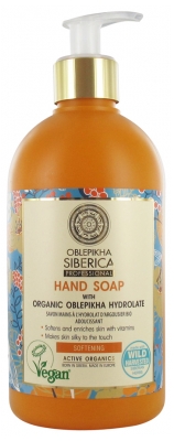 Natura Siberica Oblepikha Sapone Ammorbidente per le Mani con Idrolato di Olivello Spinoso Biologico 500 ml