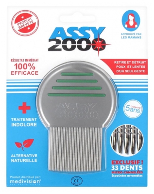 Assy 2000 Peine de Metal para Piojos  Color Verde