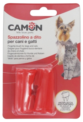 Camon Fingerlinge Für die Mundhygiene von Hunden und Katzen 2 Fingerlinge
