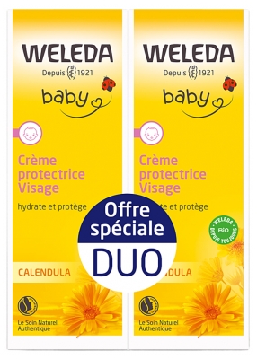 Weleda Baby Crème Protectrice Visage Calendula Lot de 2 x 50 ml