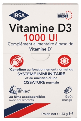 IBSA Vitamine D3 1000 UI 30 Films Orodispersibles