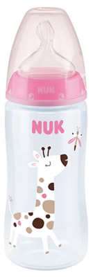 NUK First Choice + Temperature Control Baby Bottle 360ml 6-18 Months - Colour: Light pink