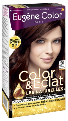 Eugène Color Color & Eclat - Les Naturelles Coloration Permanente Très Longue Durée - Coloration : 56 Châtain Clair Auburn
