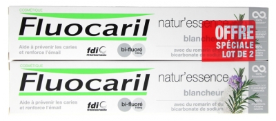 Fluocaril Natur'Essence Dentifricio Bi-Fluorescente Set di 2 x 75 ml