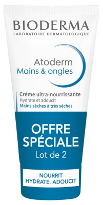 Bioderma Atoderm Crème Ultra-Nourrissante Mains & Ongles Lot de 2 x 50 ml
