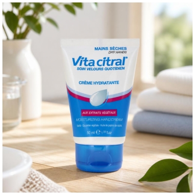 Vita Citral Daglig Fløjlspleje Fugtgivende Håndcreme til Tørre Hænder 50 ml