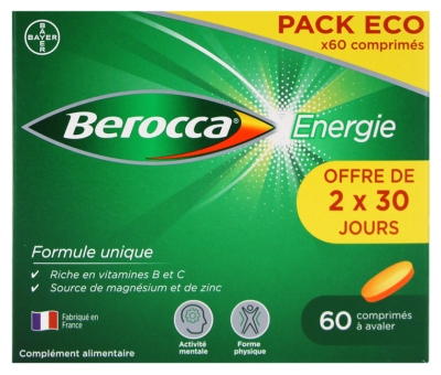 Berocca Énergie 60 Comprimés à Avaler Pack Eco