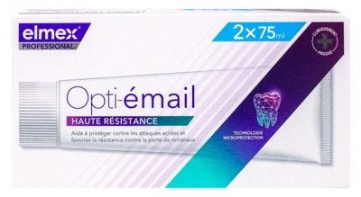 Elmex Dentifricio ad Alta Resistenza Opti-émail Set di 2 x 75 ml