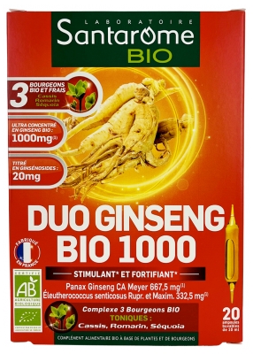 Santarome Bio Duo Ginseng Bio 1000 20 Ampoules
