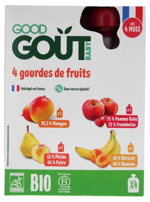 Good Goût 4 Gourds of Organic Fruit From 4 Months