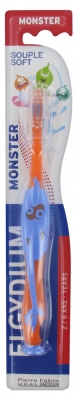 Elgydium Monster Brosse à Dents 2-6 Ans Souple - Couleur : Orange et Bleu