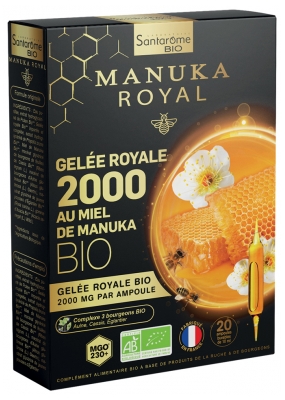 Santarome Bio Gelée Royale 2000 Miel de Manuka Bio 20 Ampoules