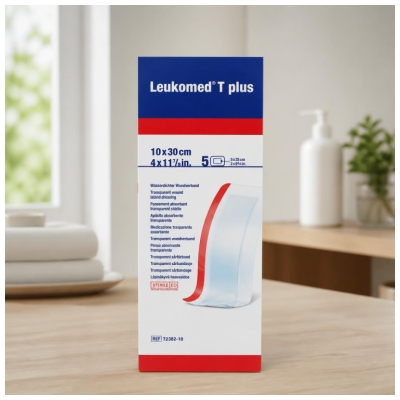 Essity Leukomed T Plus 5 Sterila Transparenta Absorberande Förband 10 x 30 cm