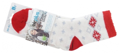 Airplus Aloe Cabin Moisturizing Socks Rozmiar 35-41 - Kolor: Białe czerwone płatki