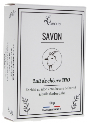 LHBEAUTY Savon Masque au Lait de Chèvre Bio & Huile d'Arbre à Thé 100 g
