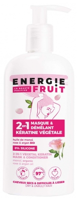 Energie Fruit 2in1 Entwirrende Maske Pflanzliches Keratin mit Monoi-, Rosen- und Arganöl 300 ml