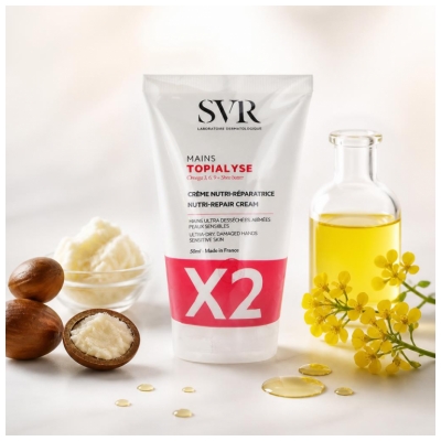 SVR Topialyse Maitinamasis-Atstatomasis Kremas Rankoms 2 x 50 ml pakuotė