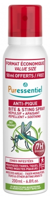 Puressentiel Anti-Pique Spray Repulsivo + Lenitivo 7H Aree Infestate 200 ml di cui 50 ml Gratis