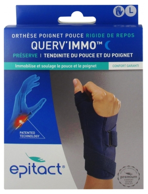 Orteză de Repaus Rigidă pentru Încheietura Mâinii și Policel Epitact Querv'Immo Stânga - Mărime: L
