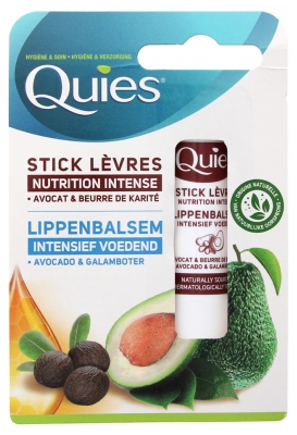 Quies Cuidado de los Labios Barra Regeneradora de Aguacate y Manteca de Karité 4.5 g