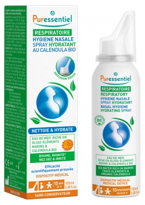 Puressentiel Atemwege Nasenhygiene Feuchtigkeitsspray mit Bio-Calendula 100 ml