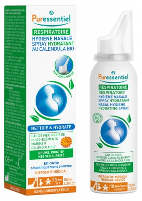 Puressentiel Spray Idratante per L'igiene Respiratoria Nasale con Calendula 100 ml