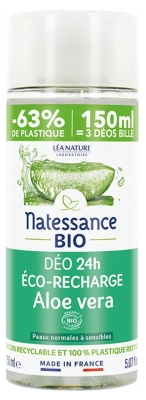 Natessance Recambio de Desodorante de Aloe Vera 24H Ecológico 150 ml