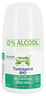 Natessance Recambio de Desodorante de Aloe Vera 24H Ecológico 50 ml