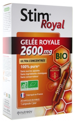 Nutreov Royal Jelly 2600 mg Organic 20 Vials