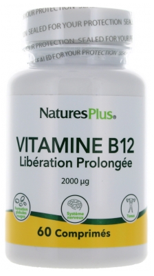 Natures Plus Prolongētas Darbības B12 Vitamīns 60 Tabletes