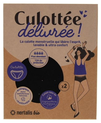 Nertalis Bio Culotte Menstruelle Noire 2 Culottes - Taille : M - 38/40