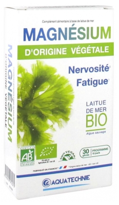 Biotechnie Magnésium d'Origine Végétale Laitue de Mer BIO 30 Gélules (à consommer de préférence avant fin 03/2023)