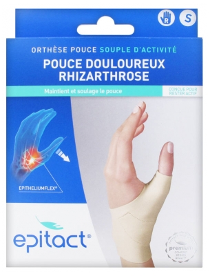 Orteză Souple d'Activité Epitact pentru Degetul Mare Dureros cu Rizartroză pentru Mâna Dreaptă
